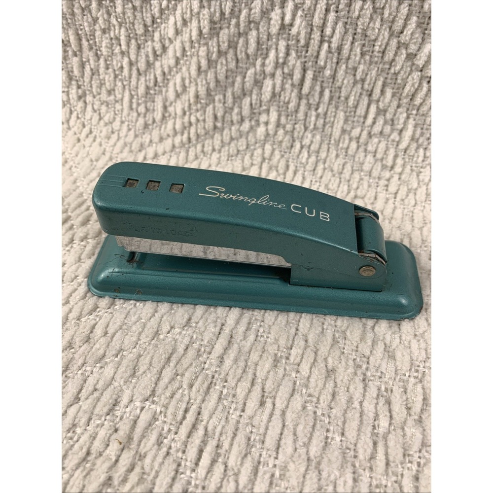 Vintage‎ Swingline CUB Stapler Teal Made in USA Teal Green 5.25" Long - Picture 14 of 15